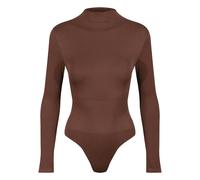 Ruey Ladies Essentials Turtle Neck Bodysuit Sculpting Recycled Stretch Fit - XXS - Cocoa