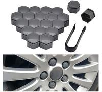 RUFD 20 Pieces Wheel Nut Caps for Audi SUV e-tron /Q2 /Q3 /Q4 e-tron/Q5/Q7 /Q8/Q8 e-tron, Hexagonal Tyre Nut Covers Cap Tyre Screw Cap Auto Wheel Dust Proof Accessories,B Grey-17mm