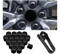 RUFD 20 Pieces Wheel Nut Caps for Land Rover Discovery 4 /Discovery Sport/Freelander/Range Rover, Hexagonal Tyre Nut Covers Cap Tyre Screw Cap Auto Wheel Dust Proof Accessories,A Black-19mm
