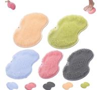Rufenpurify Silicone Shower Foot Scrubber Mat, Solespa Hands-Free Silicone Foot Scrubber Mat, with Non-Slip Suction Cups and Drain Holes (5 Color)