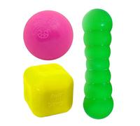 Ruff Dawg Ball, Dawg-Buster & Dawg-Cube XL Bundle: Indestructible Toys for Large Dogs - Tough, Floating, Made in The USA - Neon Colors