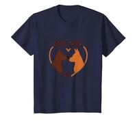Ruff Love: Adorable Dog Couple Heart Design for Pet Lovers T-Shirt, Kids, Navy, 6 Years