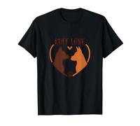 Ruff Love: Adorable Dog Couple Heart Design for Pet Lovers T-Shirt, Men, Black, M