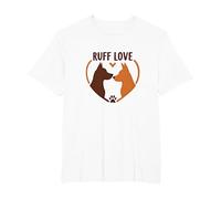 Ruff Love: Adorable Dog Couple Heart Design for Pet Lovers T-Shirt, Men's Big and Tall, White, 4X Tall