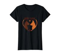 Ruff Love: Adorable Dog Couple Heart Design for Pet Lovers T-Shirt, Women, Black, 3XL