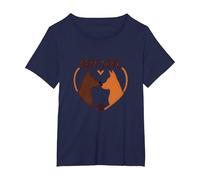 Ruff Love: Adorable Dog Couple Heart Design for Pet Lovers T-Shirt, Women's Plus, Navy, 3X
