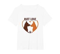 Ruff Love: Adorable Dog Couple Heart Design for Pet Lovers T-Shirt, Women's Plus, White, 4X