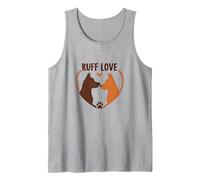 Ruff Love: Adorable Dog Couple Heart Design for Pet Lovers Tank Top, Men, Heather Grey, S