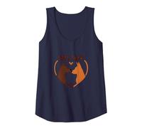 Ruff Love: Adorable Dog Couple Heart Design for Pet Lovers Tank Top, Women, Navy, XL