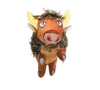 Ruffian Prairie Buffalo Plush Dog Pull Chew Toy with Rope Tail and Tennis Ball Inside