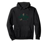 Ruffing It: Outdoor Adventure Dog Lover Mountain Pullover Hoodie, Adult Unisex, Black, XL