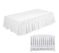 Ruffle Bed Skirt for Babies Nursery Bed Linen Cot Skirt Elastic Baby Bed Dust Protection Crib Decoration Suit for Crib Beds of 52 x 28 Inches