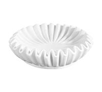 Ruffle Bowl, Decorative Bowl, Resin Marble Bowl, White Decorative Bowl, Rustic Multi-Purpose Resin Ruffle Bowl, Ribbed Decorative Bowl with Ruffles, Antique Fruit Bowl with Ruffles