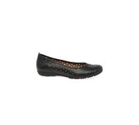 Gabor Ruffle Womens Punched Detail Casual Shoes 5.5 UK Black