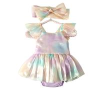 Ruffle Dress Bowknot Headpiece Photo Props for 0-9M Baby Newborn Photography Costume Accessory Photoshooting Wear 2PCS