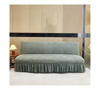Ruffle Futon Cover With Skirt Soft Stretch Sofa Bed Covers Jacquard Foldable Sofa Slipcovers Washable Futon Couch Covers Easy Fit Furniture Covers For Living Room Light Green 160-190cm