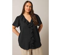 Ruffle Neck Blouse Evans Black 22-24
