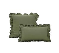 Ruffle Pillowcase Ruffled Pillow Covers Princess Style Lace Trim Cushion Cases Square Throw Pillowcase Home(Color 5,45x45cm)