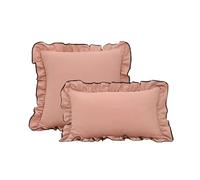 Ruffle Pillowcase Ruffled Pillow Covers Princess Style Lace Trim Cushion Cases Square Throw Pillowcase Home(Color 4,30x50cm)