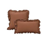 Ruffle Pillowcase Ruffled Pillow Covers Princess Style Lace Trim Cushion Cases Square Throw Pillowcase Home(Color 6,30x50cm)