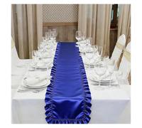 Ruffle Table Runner Satin Ruffles Table Runner Silky Fabric Napkins Rustic Wedding Decorations for Bridal Party Home Kitchen Decor(Blue,6Pcs 45x45cm Napkins)