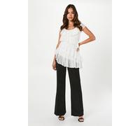 Ruffle Tiered Chiffon Top Coast Ivory 10