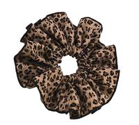 Ruffle Trim Animal Hair Scrunchies For Adult Teens Oversized Scrunchy Ponytail Holder All Matching Hairband For Formal Leopard Print Hair Tie