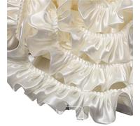Ruffle Trim Lace Edge Double Layered Ruffle Trim Shiny Satin Pleated Ribbon Fabric Glitter for Wed Doll Dress DIY Kids Sewing Crafts for Dress Costume Trimming Craft Sewing(Color 3)