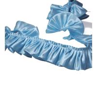 Ruffle Trim Lace Edge Double Layered Ruffle Trim Shiny Satin Pleated Ribbon Fabric Glitter for Wed Doll Dress DIY Kids Sewing Crafts for Dress Costume Trimming Craft Sewing(Color 1)