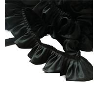 Ruffle Trim Lace Edge Double Layered Ruffle Trim Shiny Satin Pleated Ribbon Fabric Glitter for Wed Doll Dress DIY Kids Sewing Crafts for Dress Costume Trimming Craft Sewing(Color 5)