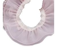 Ruffle Trim Ruffle Applique Double Layer Organza Tulle Lace Handmade DIY Sleeve Fluffy Cake Skirt Storage Basket Border Decoration(Pink)