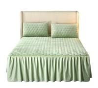 Ruffle Wrap Bedspread Crystal Velvet Bed Cover, Solid Soft Skirt, Bedspread,Pillowcase Mattress, Home Textile(6,1pc 120x200cm)