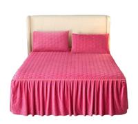 Ruffle Wrap Bedspread Crystal Velvet Bed Cover, Solid Soft Skirt, Bedspread,Pillowcase Mattress, Home Textile(5,1pc 180x200cm)