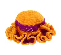 Ruffled Brim Bucket Hat for Adult Windproof Cycling Ski Crochet Fisherman Knit Knit Hats for Women Winter for Women Big Head