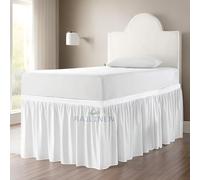 Ruffled Dorm Sized Bed Skirt Twin XL-College Dorm Bed Skirt - Extra Long Dorm Room Bed Skirt - Extended Bed Skirt Twin XL Perfect for College Loft Beds - White Dorm Bed Skirt (Twin XL/36 Drop)