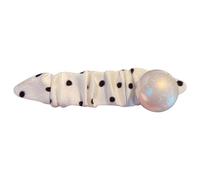 Ruffled Fabric Hair Clip with Pearl Accents for Women Girls Black and White Trendy Fold Fabric Robert Pin
