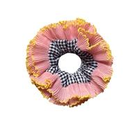 Ruffled Hair Scrunchie with a Decorative | Gathered Outer Detail Around the Scrunchie, Patterned Inner Accent, Decorative Hair Accessory, Structured Layered