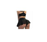 Ruffled Pants Bikini Mini High Tight Shorts Female Dance Pole Waist Pants Mint Womens High Waist Workout Yoga Shorts (Black, M)