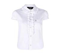 Ruffled Poplin Shirt Short Puff Sleeves - female - Dsquared2 - Shirts - White - XS - Blouses & Shirts XS