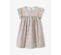 Ruffled, Short Sleeve Dress with Prints, for Girls printed white