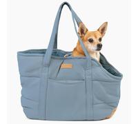 RuffLife Cozy Plush Pet Carrier Purse - Secure Harness Clip, Lightweight Tote Design for Small Dogs and Puppies (Light Blue)