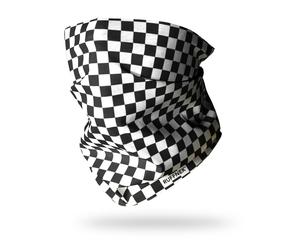 RUFFNEK B&W Chequerboard Biker Snood Chefs Bandana - Black & White
