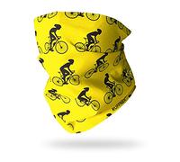 Ruffnek CYCLIST DESIGN (TdF) YELLOW & BLACK Multifunctional Neck warmer Snood Scarf, Neck gaiter, Cycling face mask, headscarf - Men, Women & Children