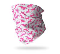 RUFFNEK Grey and Pink Horse Design Snood Scarf - Grey/Pink