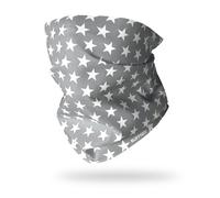 RUFFNEK Grey Star Neck Snood Scarf Neckwarmer - Grey/White