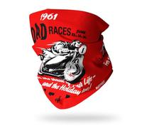 Ruffnek ISLE OF MAN RACES 1961 POSTER DESIGN - IOM - NECK WARMER Multifunctional Biker Motorbike scarf/snood face mask cover - ONE SIZE for MEN, WOMEN