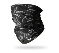 RUFFNEK Motorcycle Circuits Biker Snood Neck Gaiter - Black/White - One Size