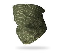 Ruffnek Mountain Contours Neck Gaiter, Multifunctional Headwear, Green Camouflage Pattern, Universal Size