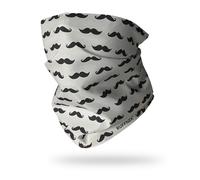 RUFFNEK Moustache Snood Tube Scarf - Grey/Black