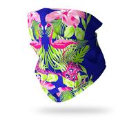 RUFFNEK Pink Flamingo Snood Tube Scarf - Blue/Pink/Green